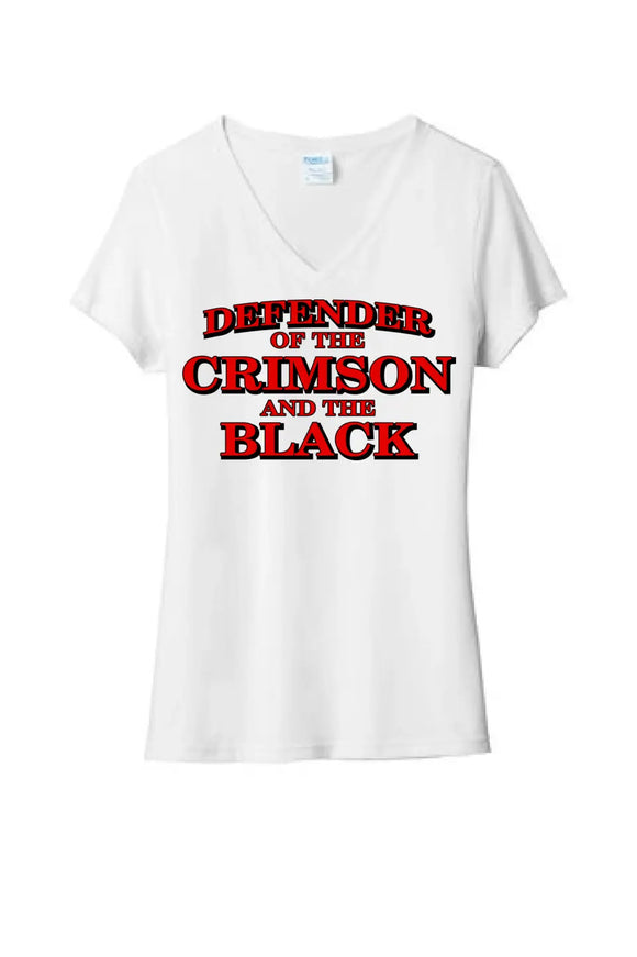 Steubenville Big Red Defenders of the Crimson and Black Ladies Tri-Blend V-Neck Tee