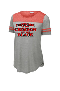 Steubenville Big Red Defenders of the Crimson and Black Ladies PosiCharge Tri-Blend Wicking Fan Tee