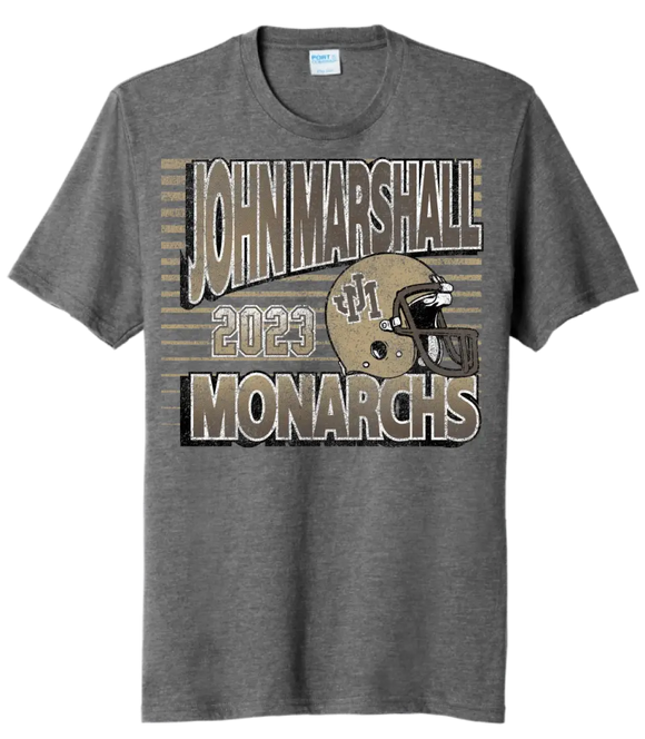 John Marshall 2023 Football Youth Tri-Blend Tee