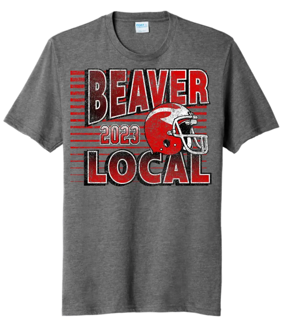 Beaver Local 2023 Football Youth Tri-Blend Tee