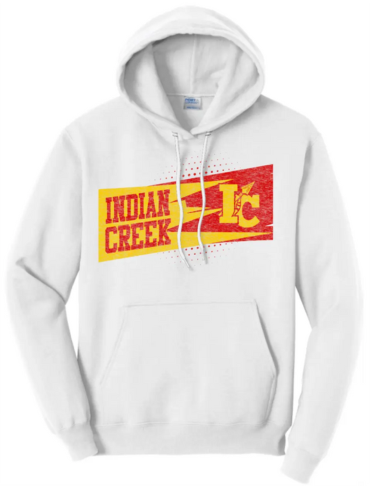 Indian Creek Distressed Strike Core Fleece Pullover Hooded Sweatshirt