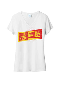 Indian Creek Distressed Strike Ladies Tri-Blend V-Neck Tee