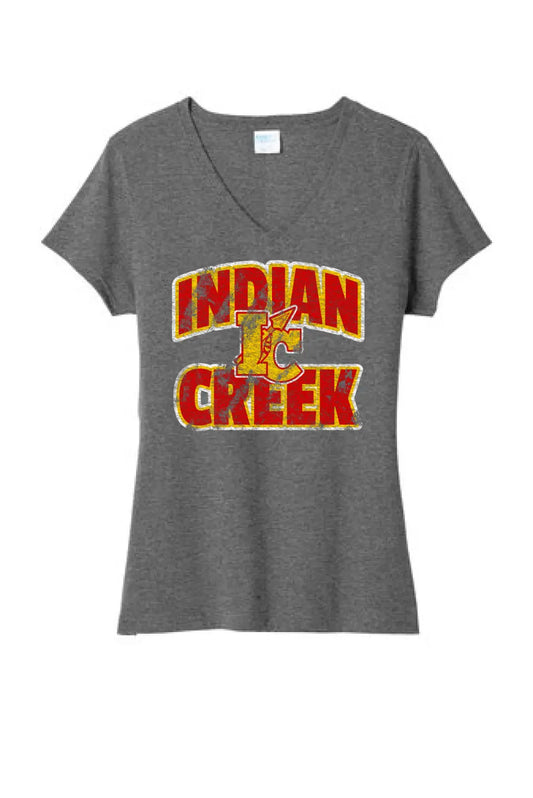 Indian Creek Retro Ladies Tri-Blend V-Neck Tee
