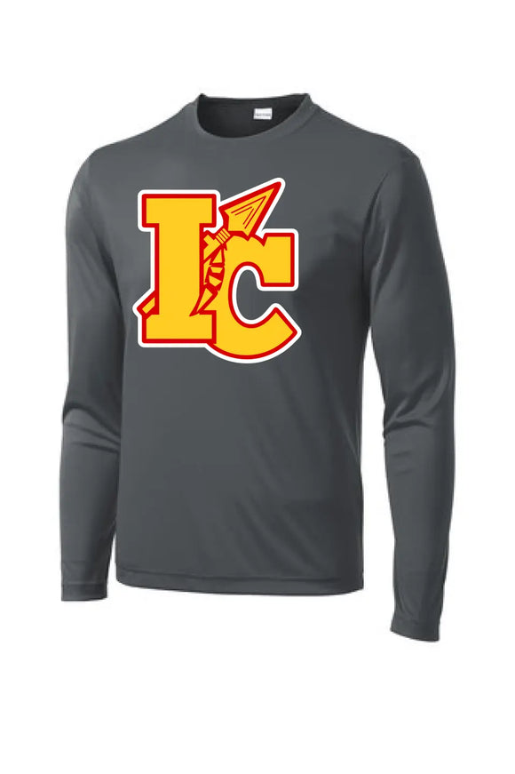 Indian Creek Logo on Gray Long Sleeve PosiCharge Competitor Tee