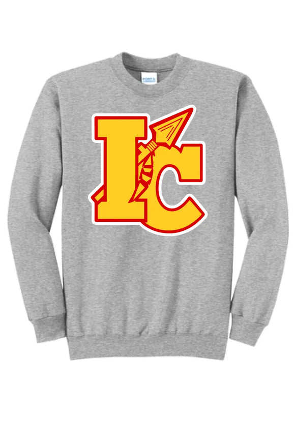 Indian Creek Logo on Gray Core Fleece Crewneck Sweatshirt