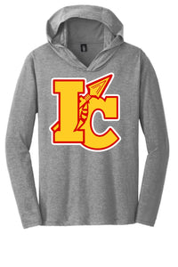 Indian Creek Logo on Gray Perfect Tri-Long Sleeve Hoodie