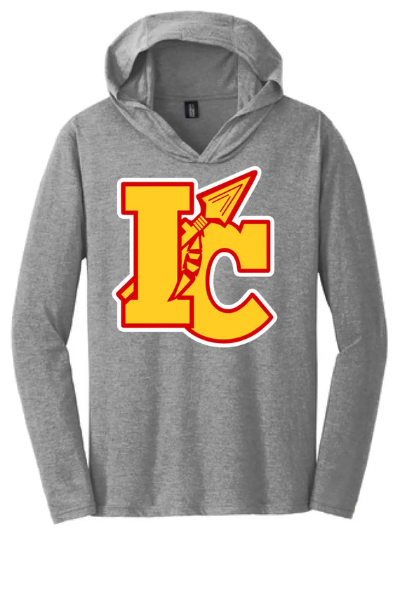 Indian Creek Logo on Gray Perfect Tri-Long Sleeve Hoodie