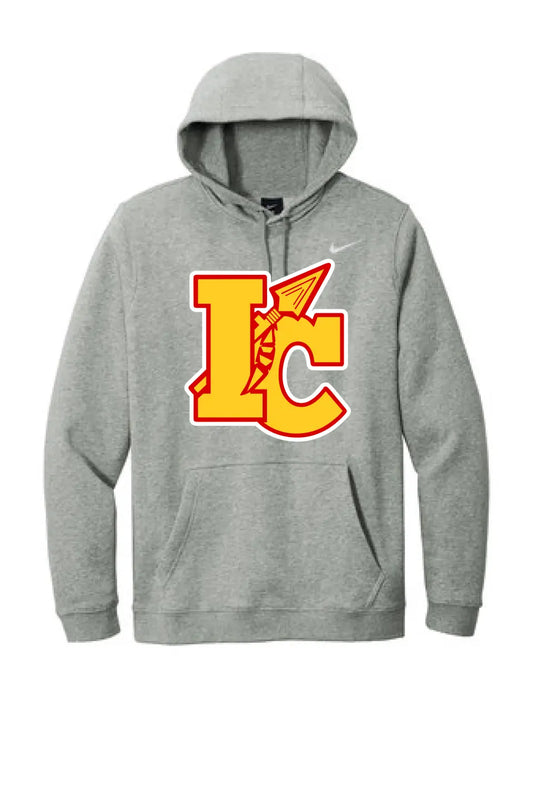 Indian Creek Logo on Gray Nike Club Fleece Pullover Hoodie