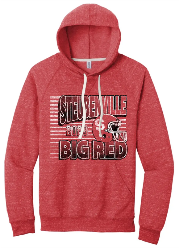 Steubenville Big Red Football 2023 Jerzees Snow Heather French Terry Hoodie