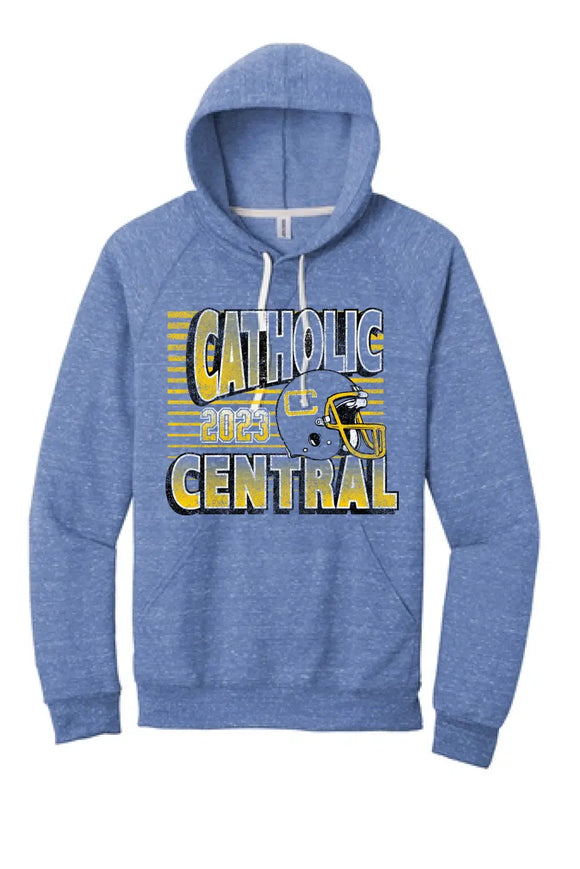 Steubenville Catholic Central Football 2023 Jerzees Snow Heather French Terry Hoodie