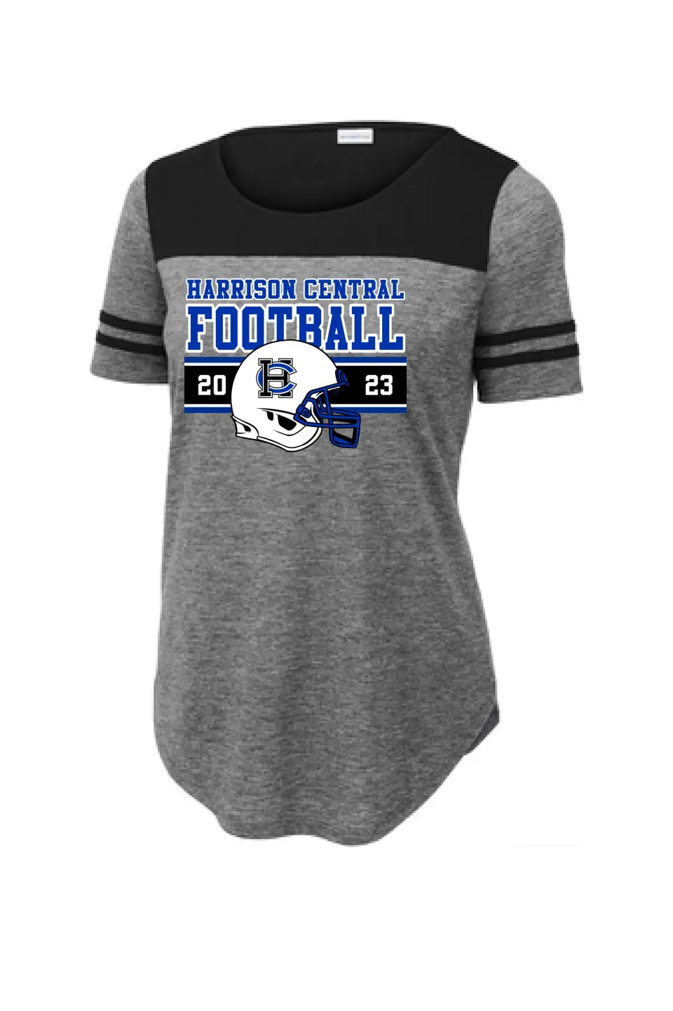Harrison Central Football 2023 Design-21 Ladies PosiCharge Tri-Blend Wicking Fan Tee