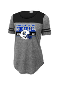 Harrison Central Football 2023 Design-21 Ladies PosiCharge Tri-Blend Wicking Fan Tee