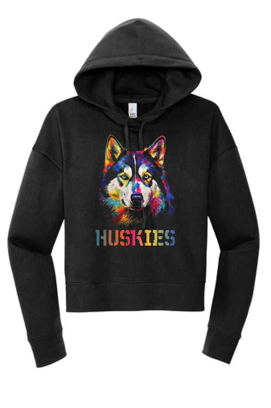 Harrison Central Husky Dog Rainbow ColorsWomen's V.I.T. Fleece Hoodie
