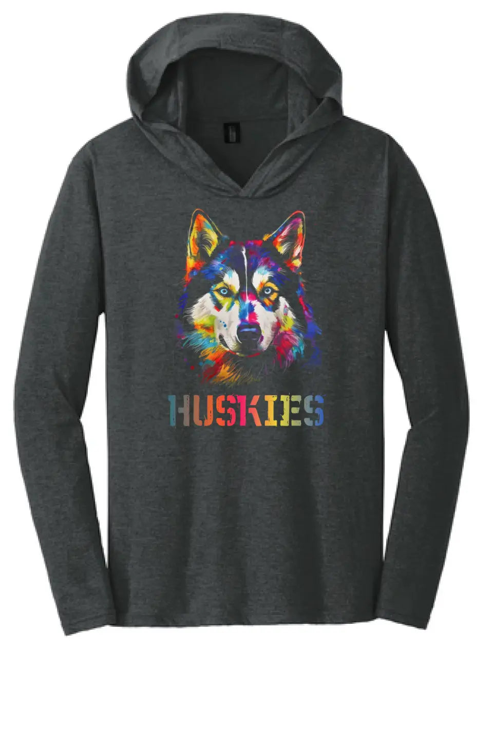 Harrison Central Husky Dog Rainbow Colors Perfect Tri Long Sleeve Hoodie