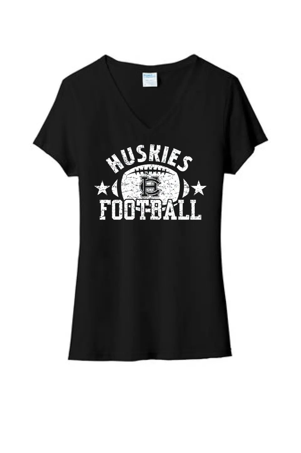 Harrison Central Huskies Football 2023 Design-11 Ladies Tri-Blend V-Neck Tee