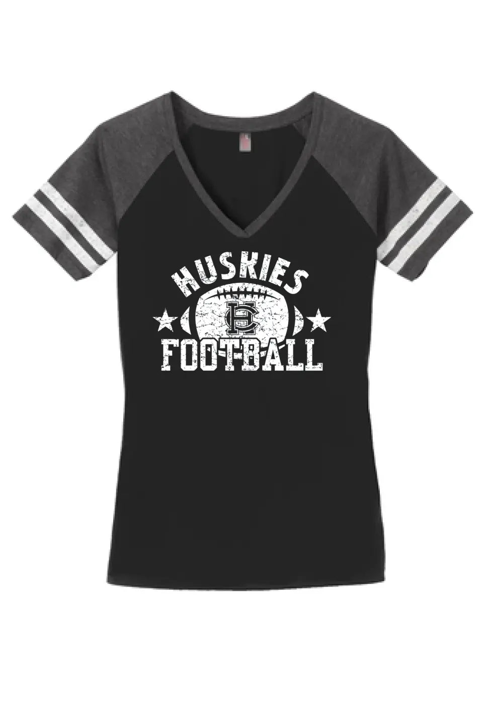 Harrison Central Huskies Football 2023 Design-11 Women's Game V-Neck Tee