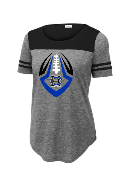 Harrison Central Football 2023 Design-10 Ladies PosiCharge Tri-Blend Wicking Fan Tee