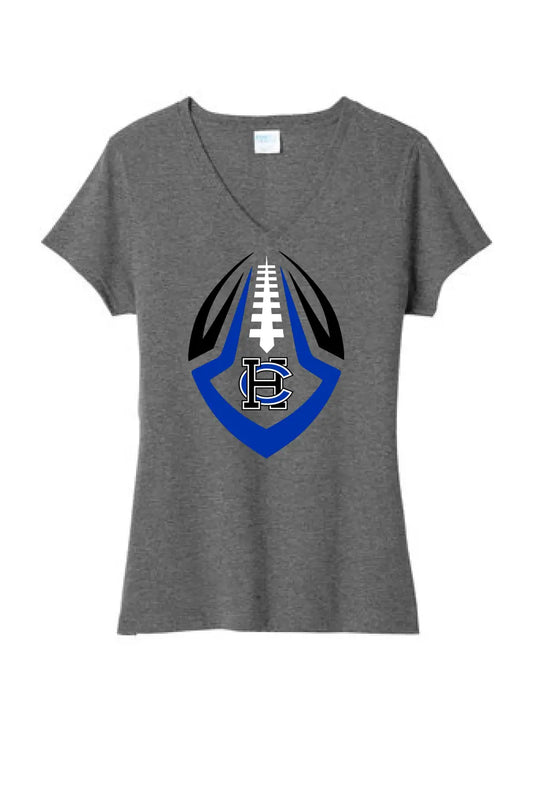 Harrison Central Football 2023 Design-10 Ladies Tri-Blend V-Neck Tee
