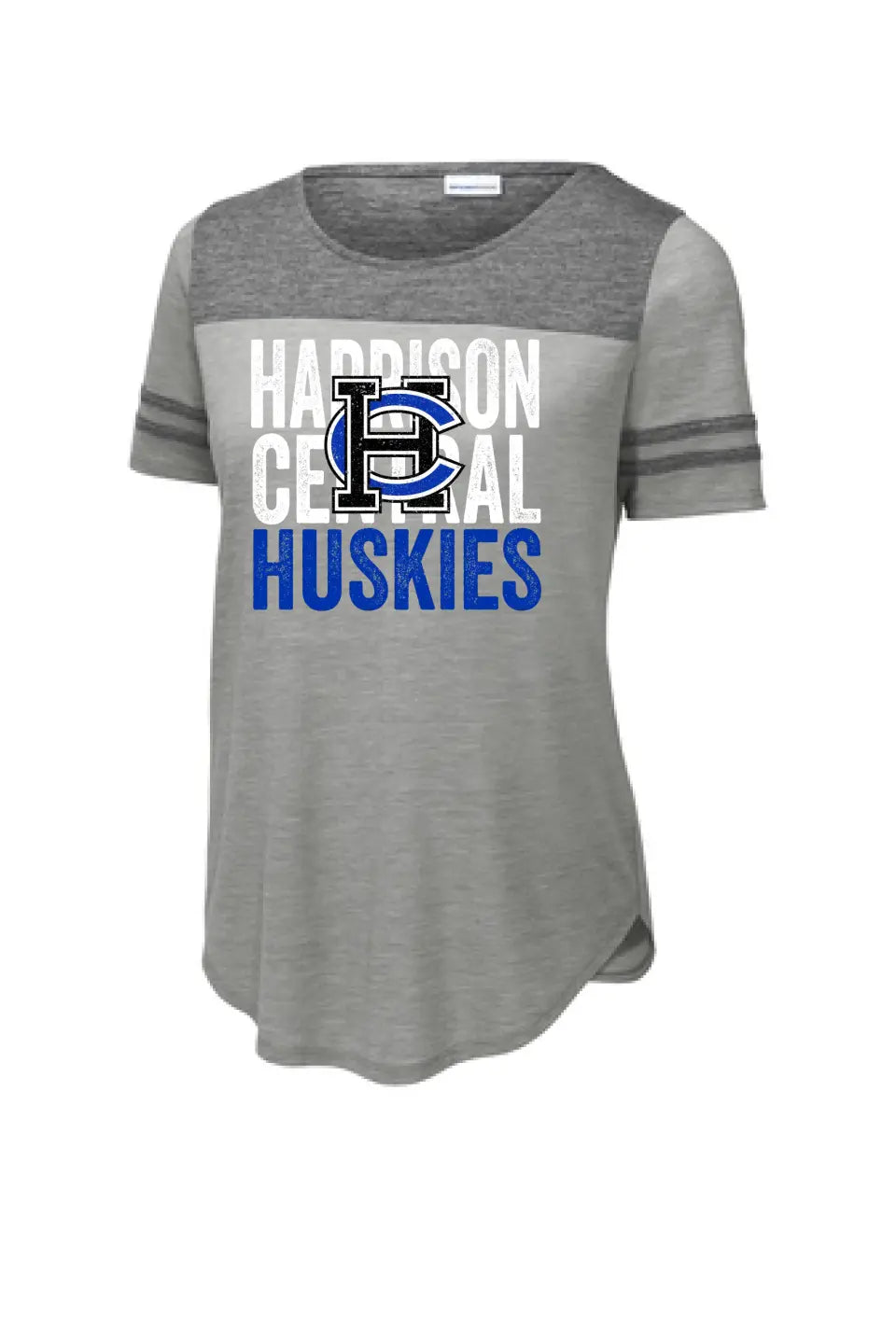 Harrison Central HC Logo Coverup Ladies PosiCharge Tri-Blend Wicking Fan Tee