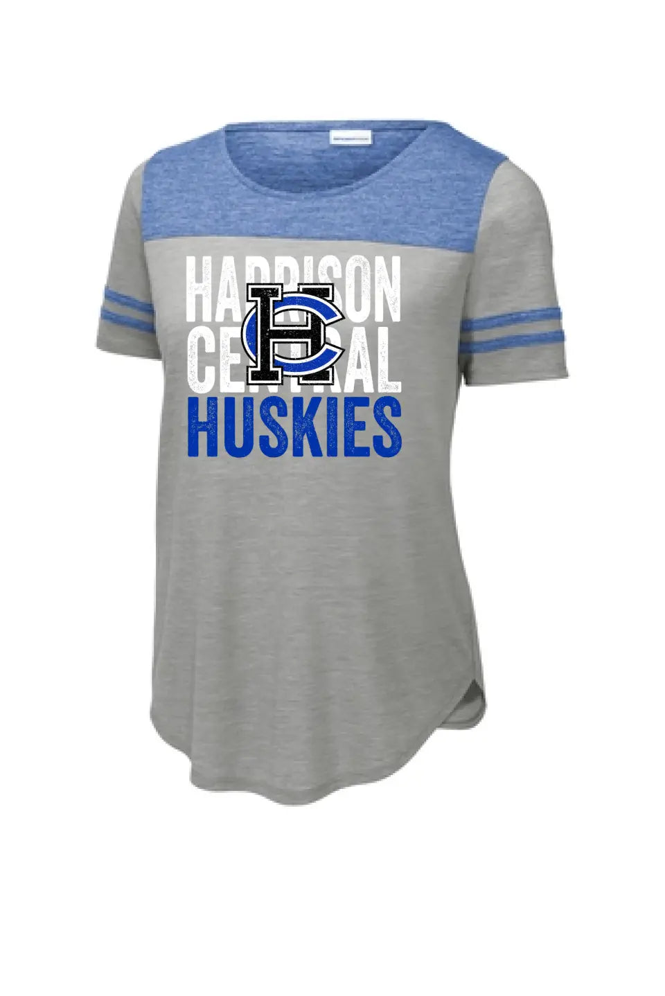 Harrison Central HC Logo Coverup Ladies PosiCharge Tri-Blend Wicking Fan Tee