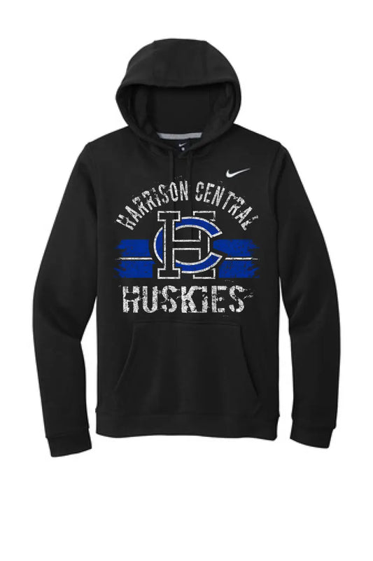 Harrison Central Distressed Arch and Stripes Nike Club Fleece Pullover Hoodie