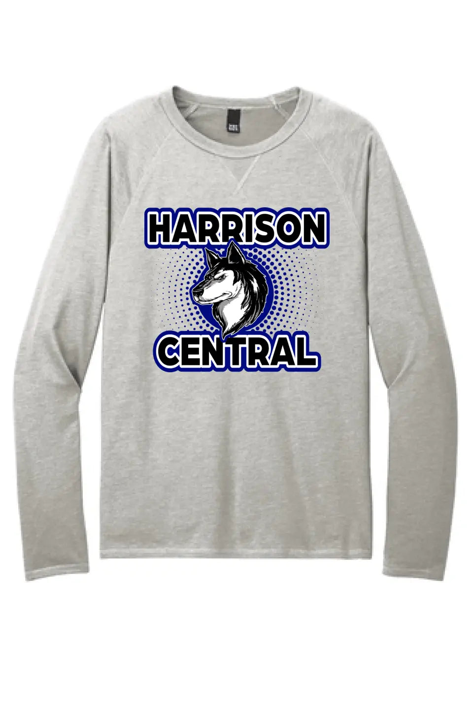 Harrison Central Huskies Background Fade Featherweight French Terry Long Sleeve Crewneck