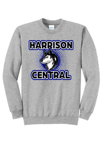 Harrison Central Huskies Background Fade Core Fleece Crewneck