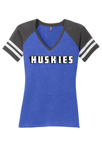 Huskies Cards Women's Game V-Neck Tee