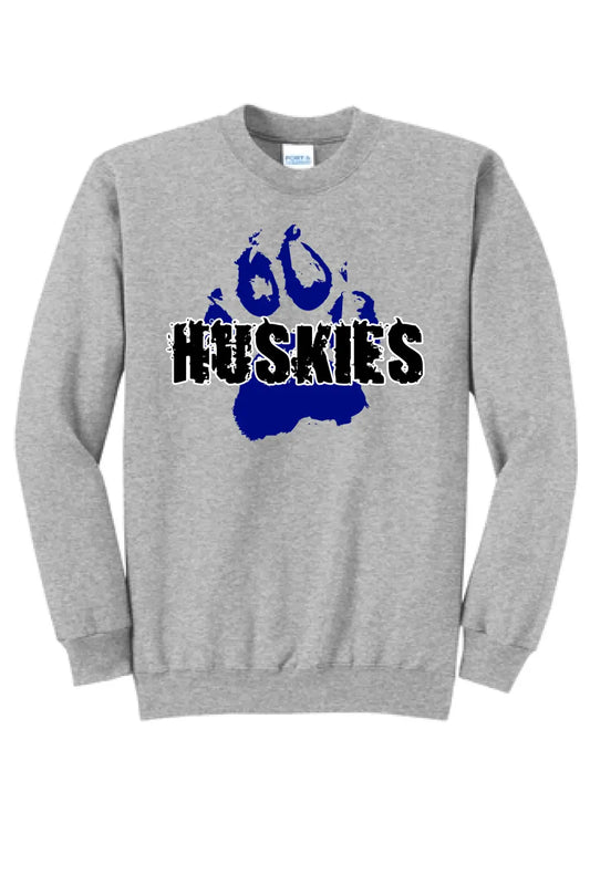 Huskies Distressed Paw Core Fleece Crewneck