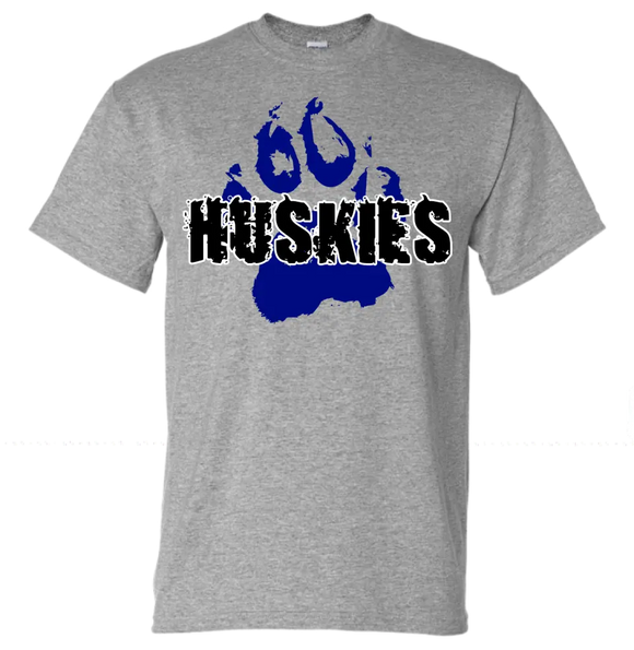 Huskies Distressed Paw Gildan DryBlend T-Shirt