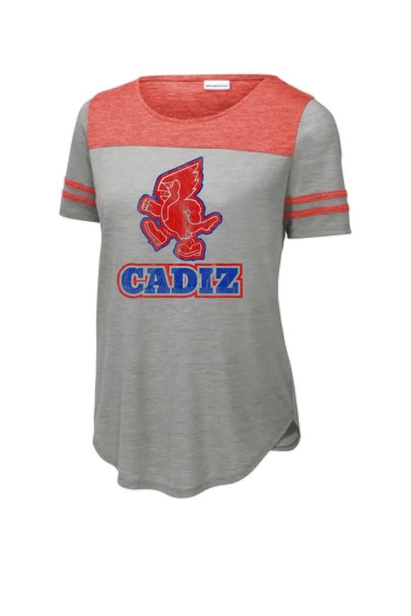 Cadiz Cardinals 1981 Ladies PosiCharge Tri-Blend Wicking Fan Tee