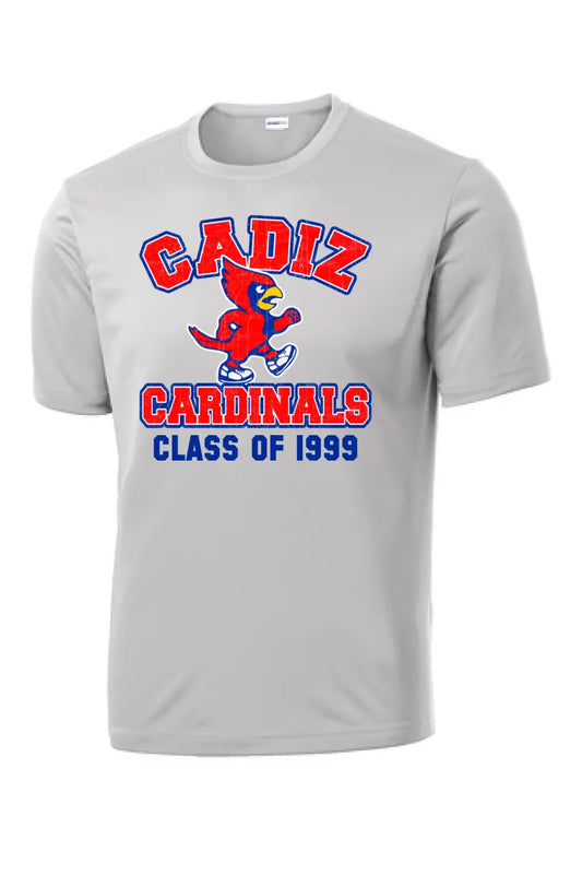 Cadiz Cardinals Walking Distressed Custom Graduation Year PosiCharge Competitor Tee