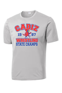 Cadiz Cardinals Distressed 1987 Wrestling State Champions Football PosiCharge Competitor Tee