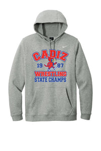 Cadiz Cardinals Distressed 1987 Wrestling State Champions Football Nike Club Fleece Pullover Hoodie