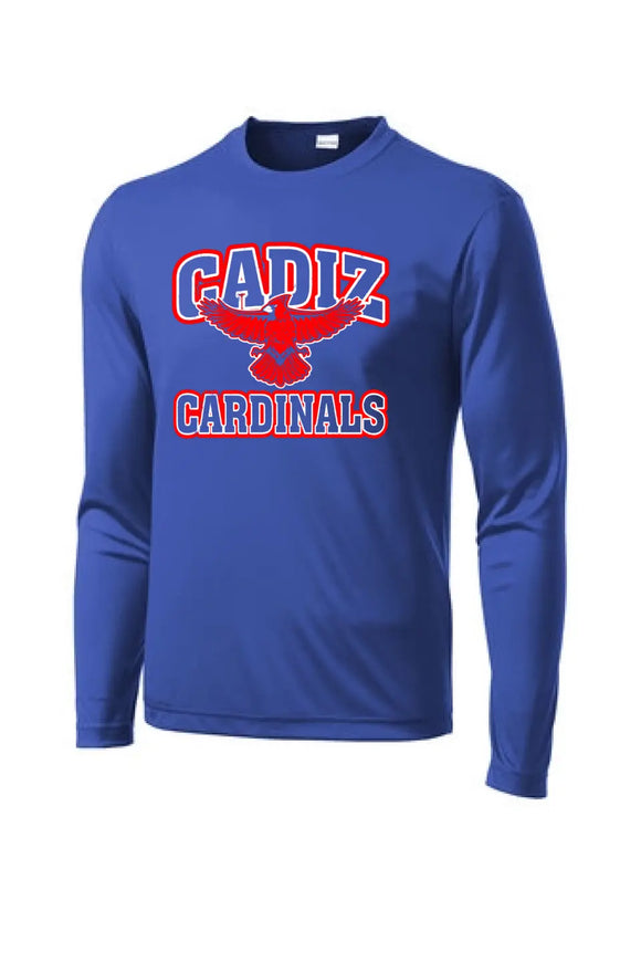 Cadiz Cardinals Distressed Wings Long Sleeve PosiCharge Competitor Tee