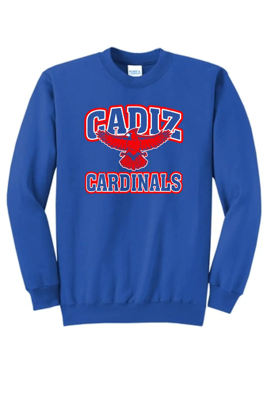 Cadiz Cardinals Distressed Wings Core Fleece Crewneck Sweatshirt