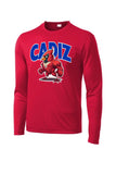 Cadiz Standing Fighting Cardinal Long Sleeve PosiCharge Competitor Tee