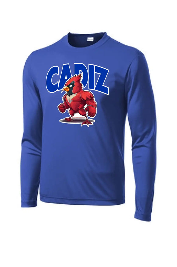 Cadiz Standing Fighting Cardinal Long Sleeve PosiCharge Competitor Tee