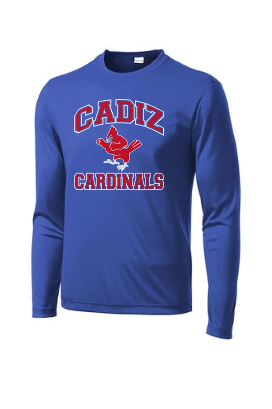 Cadiz Cardinals Vintage Fighting Distressed Long Sleeve PosiCharge Competitor Tee