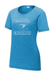 Cadiz Cardinal C Ladies PosiCharge Tri-Blend Wicking Scoop Neck Raglan Tee