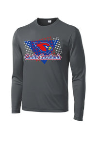 Cadiz Cardinals Distressed 80s Long Sleeve PosiCharge Competitor Tee