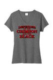 Steubenville Big Red Defenders of the Crimson and Black Ladies Tri-Blend V-Neck Tee