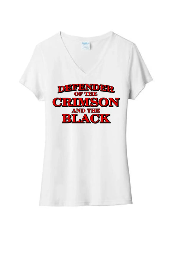 Steubenville Big Red Defenders of the Crimson and Black Ladies Tri-Blend V-Neck Tee