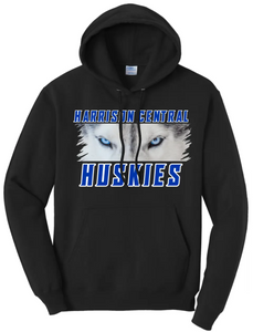 Harrison Central Huskies Blue Eyes Design Core Fleece Hoodie