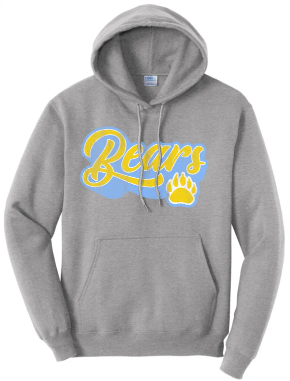 Oak Glen Distressed Scrip with Paw Core Fleece Hoodie