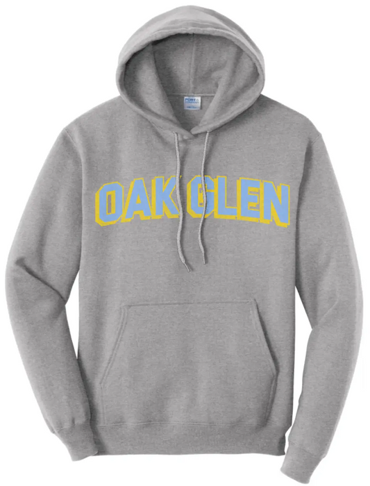Oak Glen Distressed Letters Core Fleece Hoodie