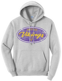 Jewett-Scio Vikings Oval Distressed Design Core Fleece Hoodie