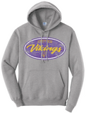 Jewett-Scio Vikings Oval Distressed Design Core Fleece Hoodie