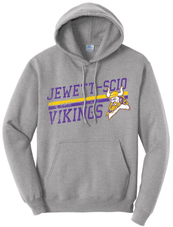 Jewett-Scio Vikings Rising Distressed Design Core Fleece Hoodie