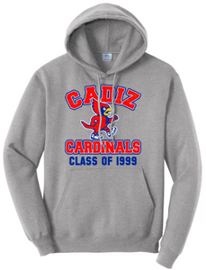 Cadiz Cardinal Walking Distressed Custom Text Core Fleece Hoodie